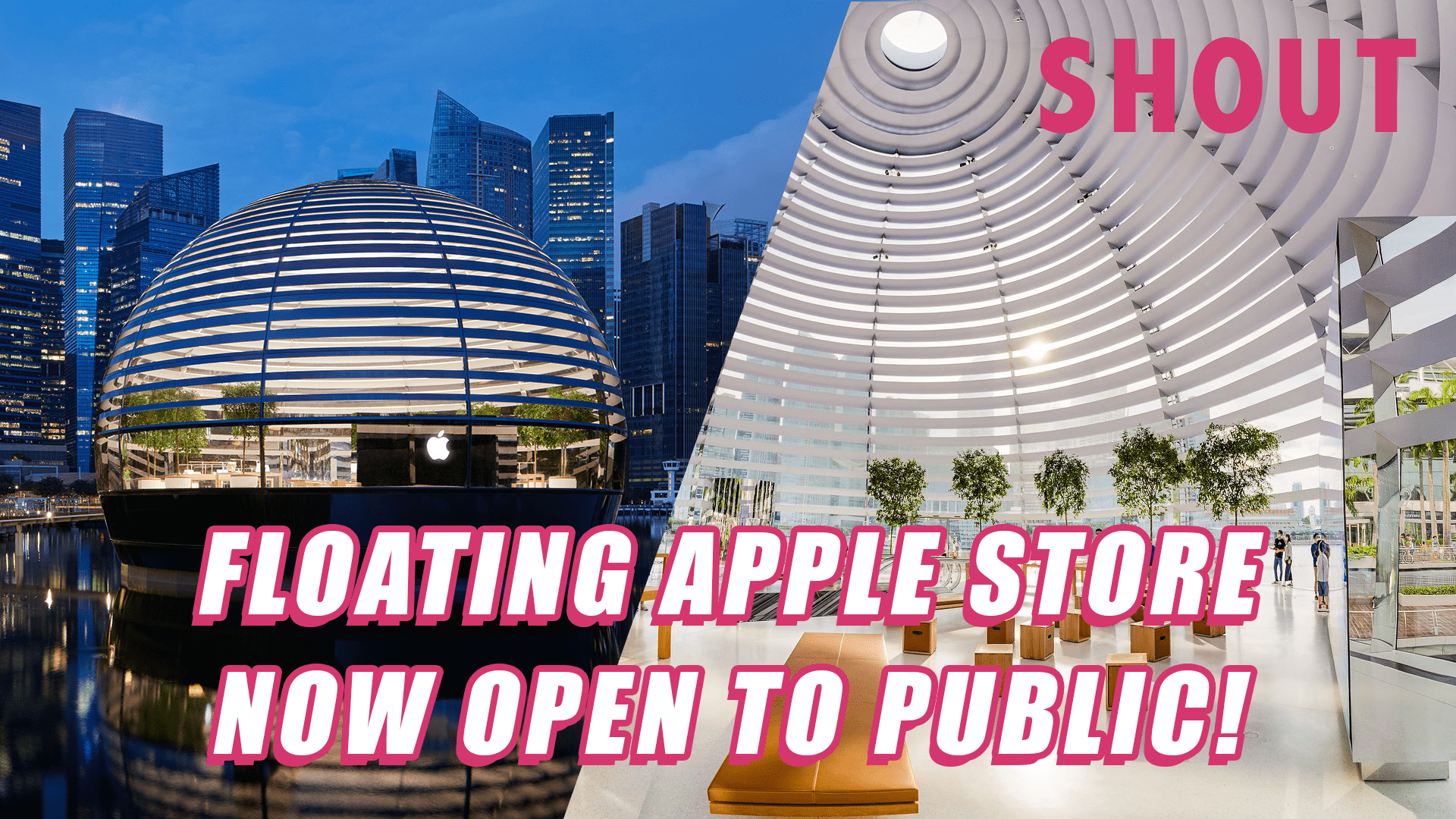 apple unveils floating marina bay sands store in singapore