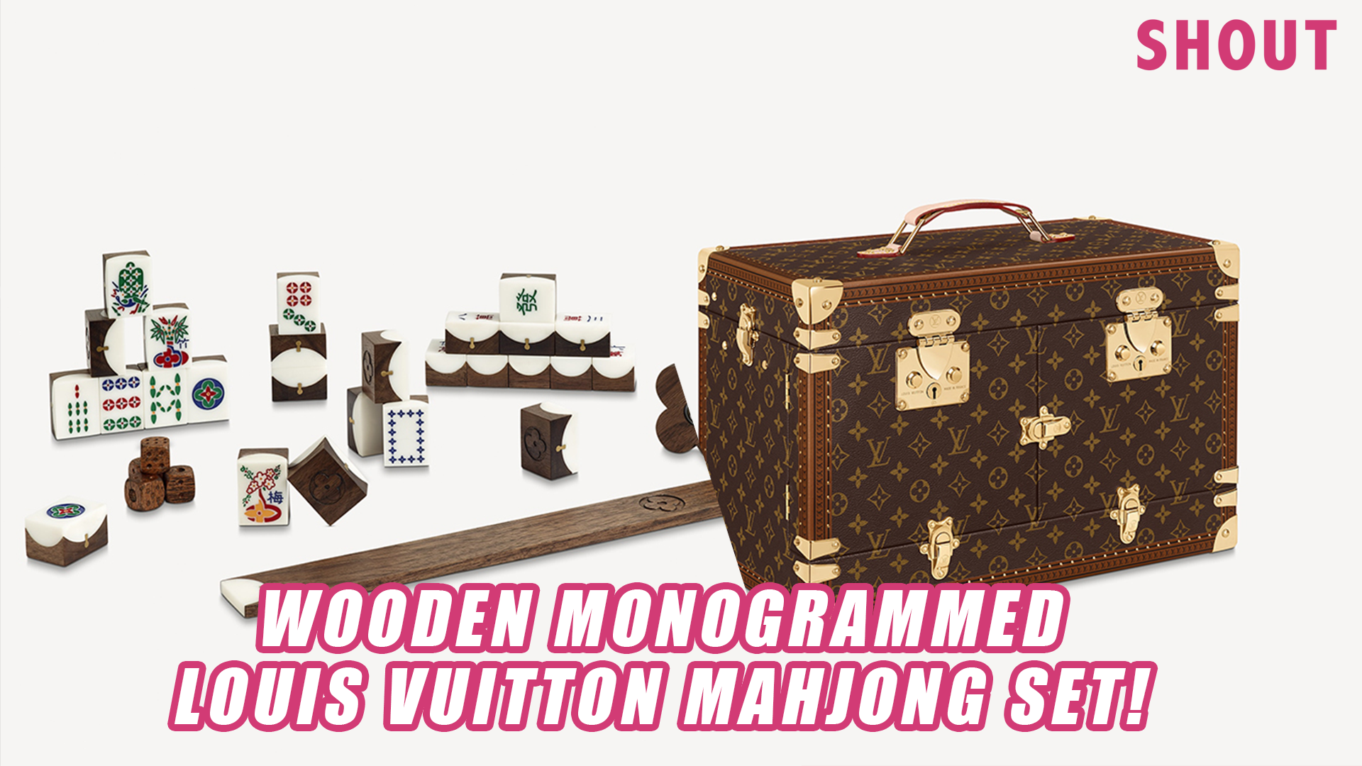 Hand-carved wood & stone mahjong set by Louis Vuitton selling for