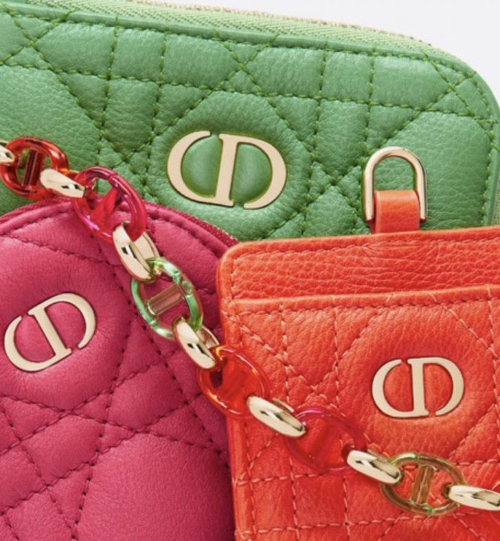COLOURFUL THREEWAY DIOR CARO CARD CASE, COIN POUCH & PHONE HOLDER ALL