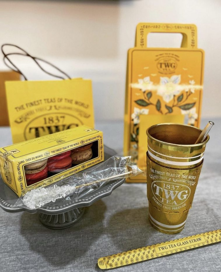 TWG TEA’S LUXE GOLD TAKEAWAY CUPS WITH FREE GLASS STRAW & SUGAR STICK ...