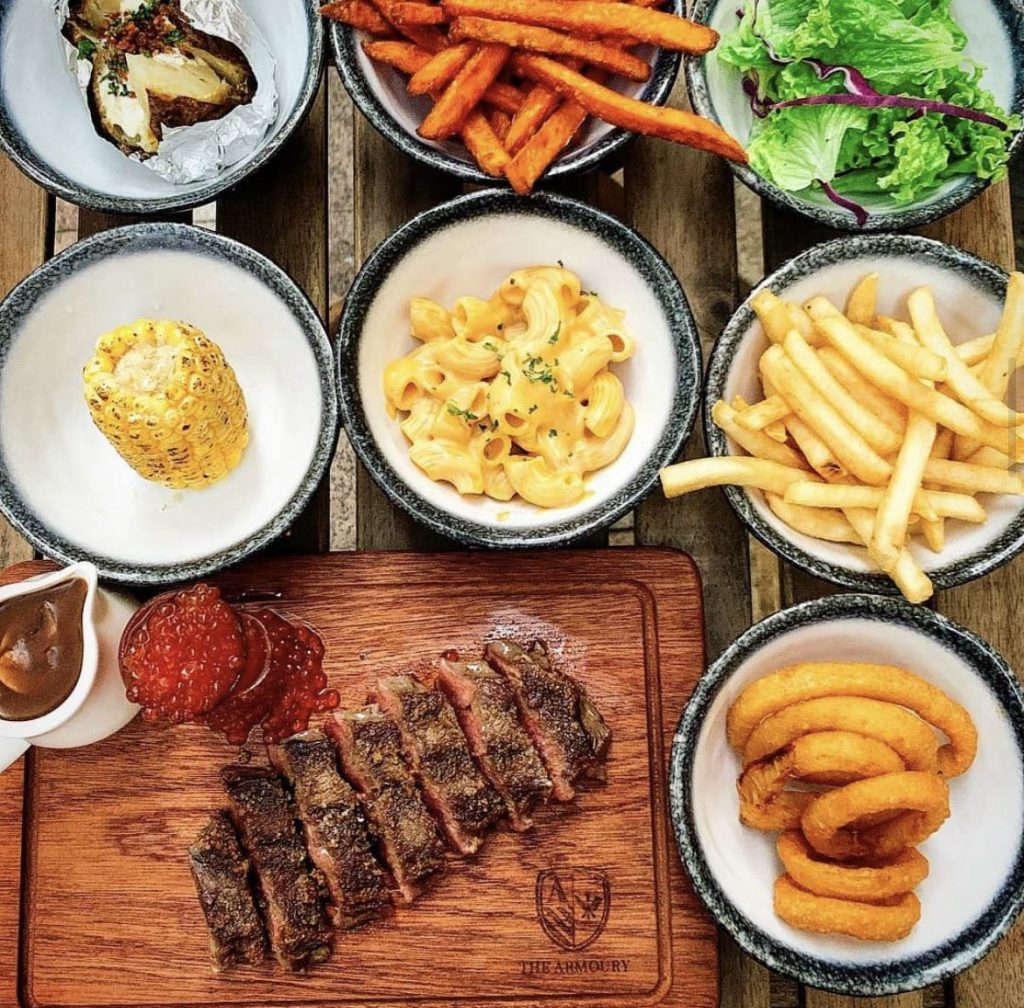 STEAK BUFFET WITH FREE FLOW RIBEYE, STRIPLOIN, PORK BELLY, SATAY, FRIES